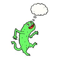 cartoon monster with thought bubble N46