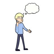 cartoon man asking question with thought bubble N46