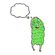 cartoon monster with thought bubble N47