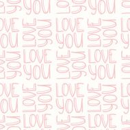 Pink inscription LOVE YOU seamless pattern