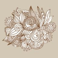 Hand drawn abstract doodle card design