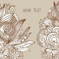 Hand drawn abstract doodle card design N2