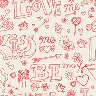 vector background love valentines day doodle