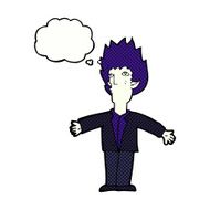 cartoon vampire with thought bubble N123
