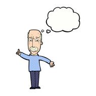 cartoon man issuing stern warning with thought bubble N10