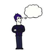 cartoon vampire with thought bubble N124