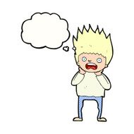 cartoon man panicking with thought bubble N52