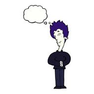 cartoon vampire with thought bubble N125