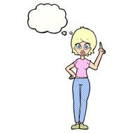 cartoon woman explaining her point with thought bubble N33