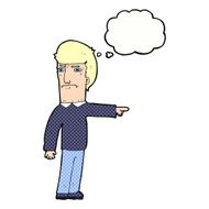 cartoon man pointing with thought bubble N187