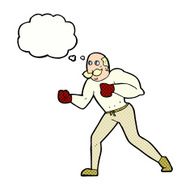 cartoon retro boxer man with thought bubble N10