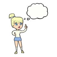 cartoon attractive girl with idea thought bubble N10