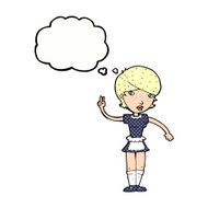 cartoon waitress taking order with thought bubble N19