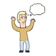 cartoon angry man with thought bubble N86