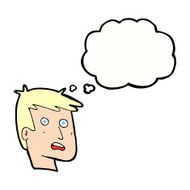 cartoon unhappy face with thought bubble N20