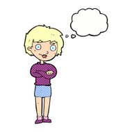 Cartoon Annoyed Woman With Thought Bubble N178
