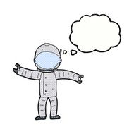 cartoon astronaut with thought bubble N113