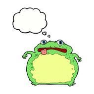 cartoon funny frog with thought bubble N18