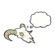 cartoon ram skull with thought bubble N2