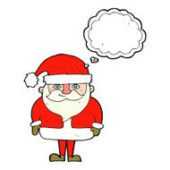 cartoon happy santa claus with thought bubble N28