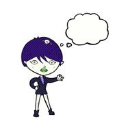 cartoon vampire girl with thought bubble N212