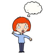 cartoon woman explaining her point with thought bubble N35