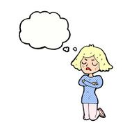 Cartoon Annoyed Woman With Thought Bubble N179