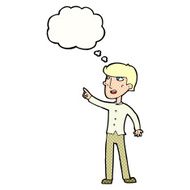 cartoon man pointing with thought bubble N188