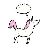 cartoon unicorn with thought bubble N40
