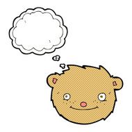 cartoon teddy bear head with thought bubble N7