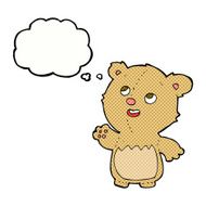 cartoon happy little teddy bear with thought bubble N6