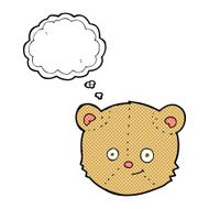 cartoon teddy bear head with thought bubble N8