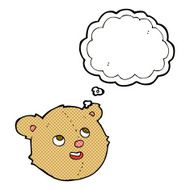 cartoon teddy bear head with thought bubble N9