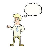 cartoon salesman with thought bubble N9