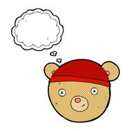 cartoon teddy bear head with thought bubble N10