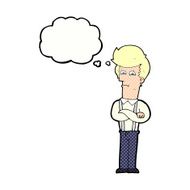 cartoon annoyed man with thought bubble N78