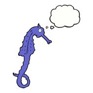 cartoon sea horse with thought bubble N20