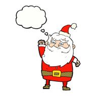 cartoon santa claus with thought bubble N189