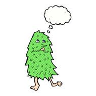 cartoon monster with thought bubble N48