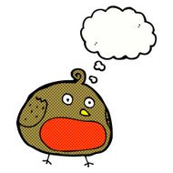 cartoon robin with thought bubble N32