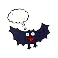 cartoon bat with thought bubble N21