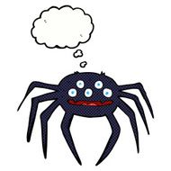 cartoon halloween spider with thought bubble N10