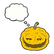 cartoon halloween pumpkin with thought bubble N19