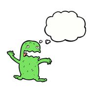 cartoon funny frog with thought bubble N19