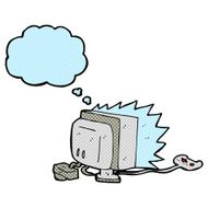 cartoon computer game with thought bubble N2