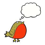 cartoon robin with thought bubble N33