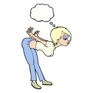 cartoon sexy woman with thought bubble N15