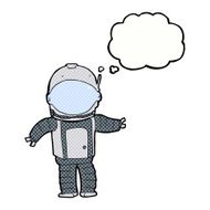 cartoon astronaut with thought bubble N114