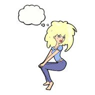cartoon woman with big hair thought bubble N10