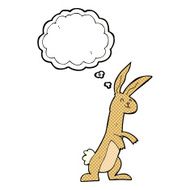 cartoon rabbit with thought bubble N88